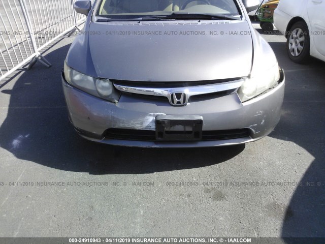 JHMFA36296S002312 - 2006 HONDA CIVIC HYBRID GRAY photo 6