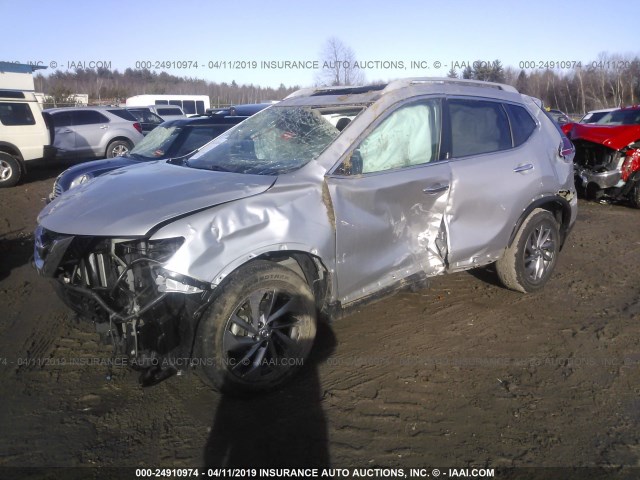 5N1AT2MV6GC748446 - 2016 NISSAN ROGUE S/SL/SV SILVER photo 2