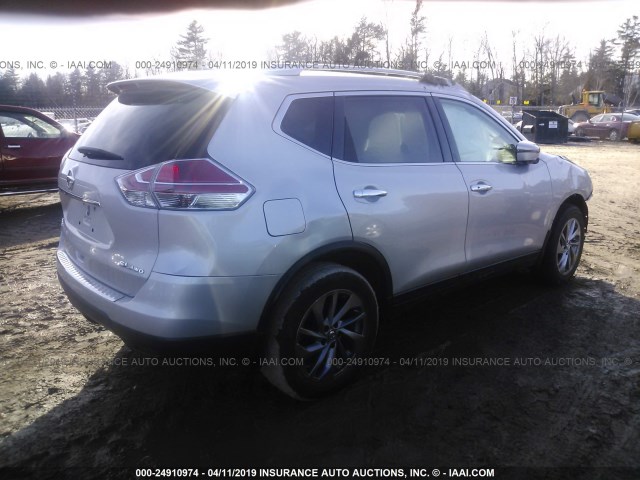 5N1AT2MV6GC748446 - 2016 NISSAN ROGUE S/SL/SV SILVER photo 4