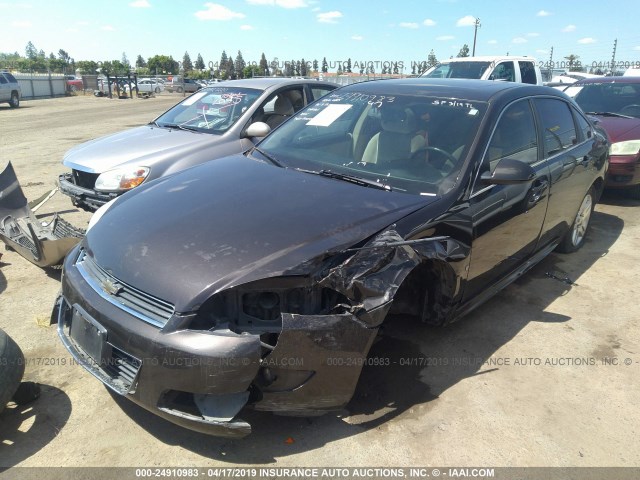 2G1WC57M991157270 - 2009 CHEVROLET IMPALA 2LT BLACK photo 2