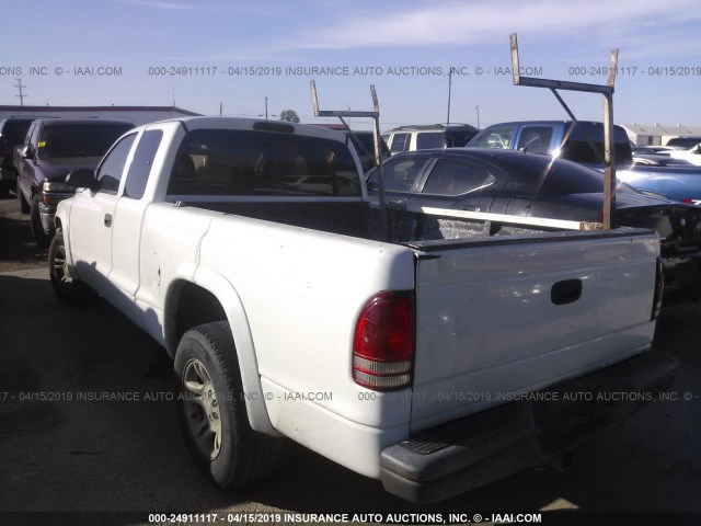 1D7HL12X43S102989 - 2003 DODGE DAKOTA SXT WHITE photo 3