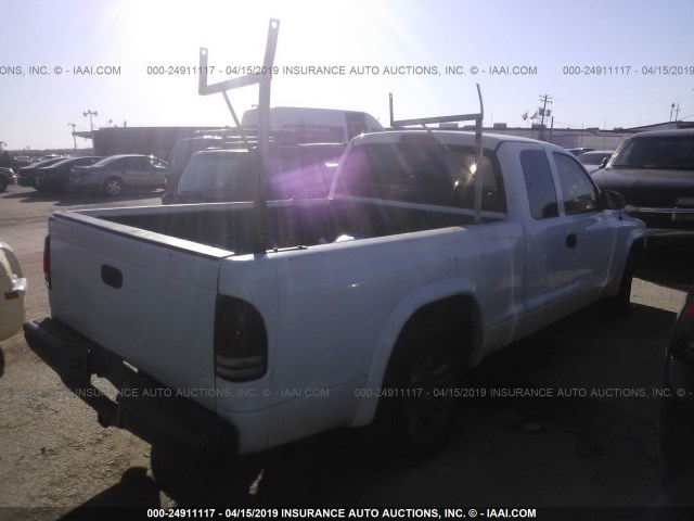 1D7HL12X43S102989 - 2003 DODGE DAKOTA SXT WHITE photo 4