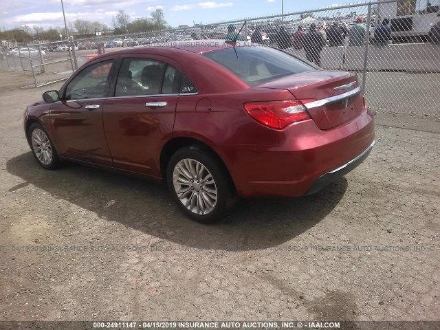 1C3BC2FBXBN595583 - 2011 CHRYSLER 200 LIMITED RED photo 3