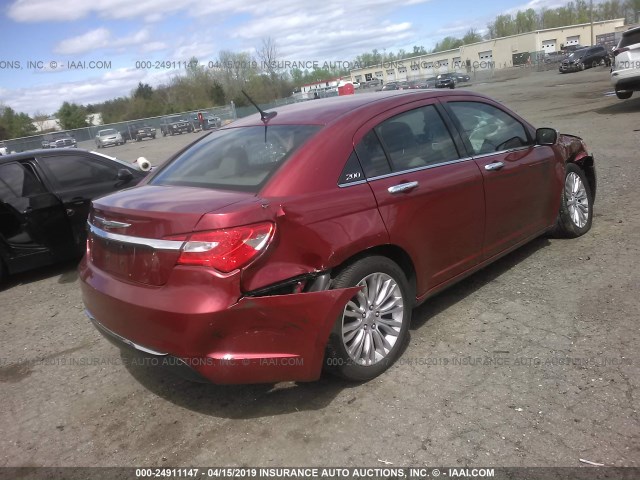 1C3BC2FBXBN595583 - 2011 CHRYSLER 200 LIMITED RED photo 4