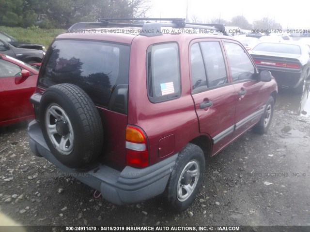 2CNBE13C0X6930130 - 1999 CHEVROLET TRACKER RED photo 4
