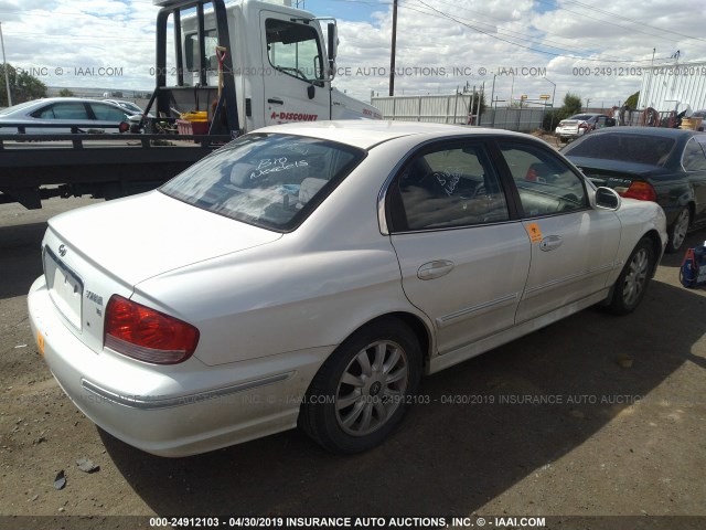 KMHWF35H94A020364 - 2004 HYUNDAI SONATA GLS/LX WHITE photo 4