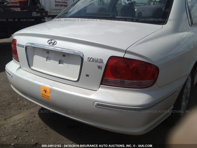 KMHWF35H94A020364 - 2004 HYUNDAI SONATA GLS/LX WHITE photo 6