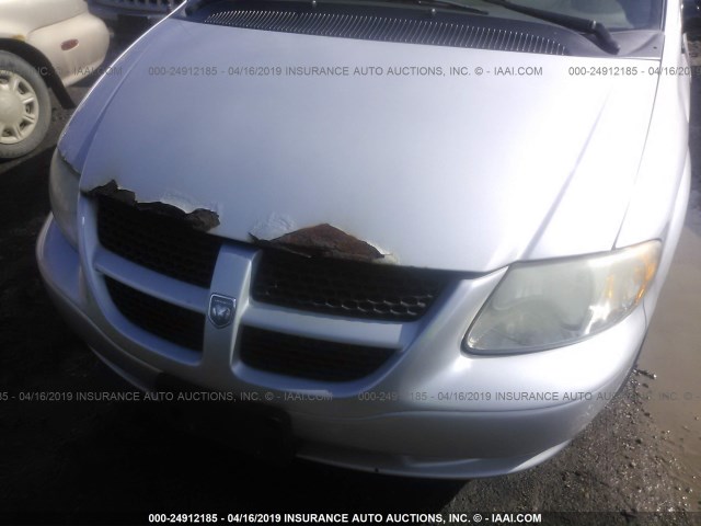 1B4GP24302B526059 - 2002 DODGE GRAND CARAVAN SE SILVER photo 6