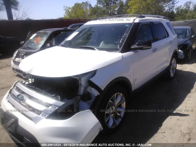 1FM5K8D81DGA97040 - 2013 FORD EXPLORER XLT WHITE photo 2