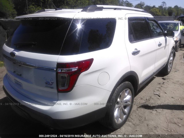 1FM5K8D81DGA97040 - 2013 FORD EXPLORER XLT WHITE photo 4