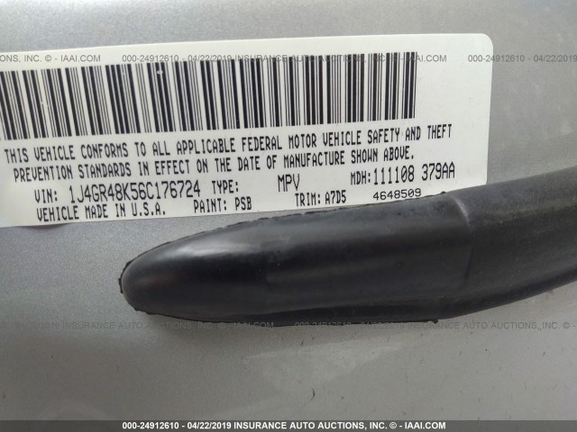 1J4GR48K56C176724 - 2006 JEEP GRAND CHEROKEE LAREDO/COLUMBIA/FREEDOM 灰色 照片 9