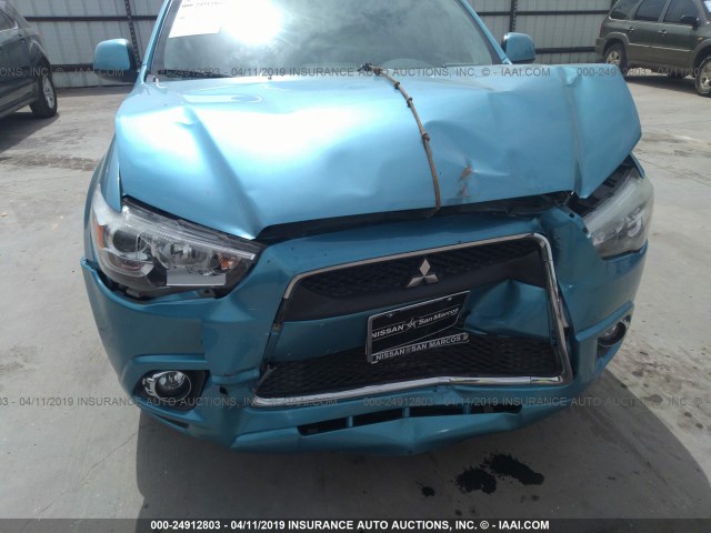 JA4AP4AU7CZ003996 - 2012 MITSUBISHI OUTLANDER SPORT SE Light Blue photo 6