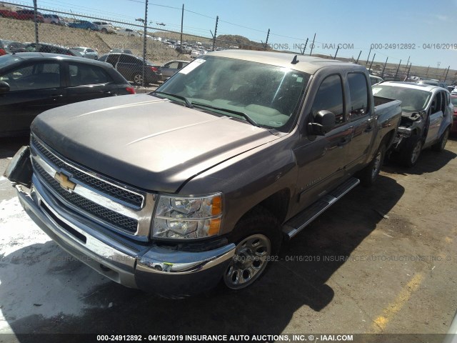 3GCPKREA7DG163583 - 2013 CHEVROLET SILVERADO K1500 LS GRAY photo 2