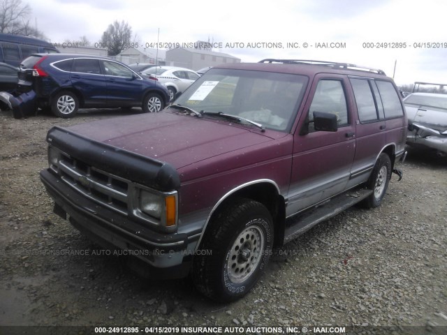 1GNDT13W3P2132593 - 1993 CHEVROLET BLAZER S10 PURPLE photo 2