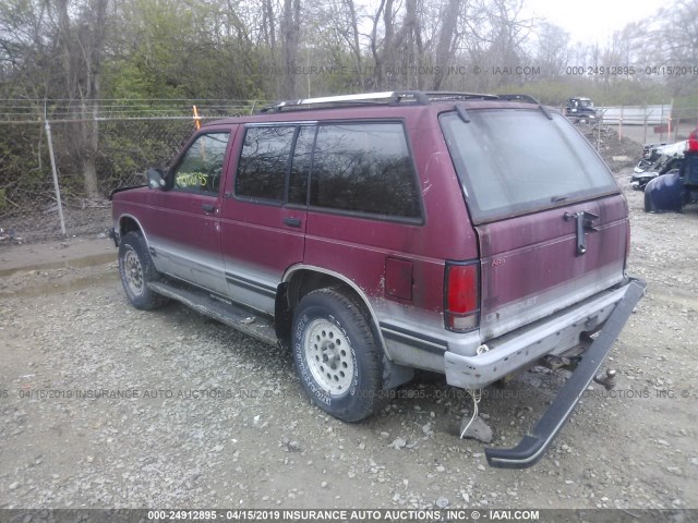 1GNDT13W3P2132593 - 1993 CHEVROLET BLAZER S10 PURPLE photo 3