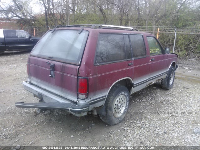 1GNDT13W3P2132593 - 1993 CHEVROLET BLAZER S10 PURPLE photo 4