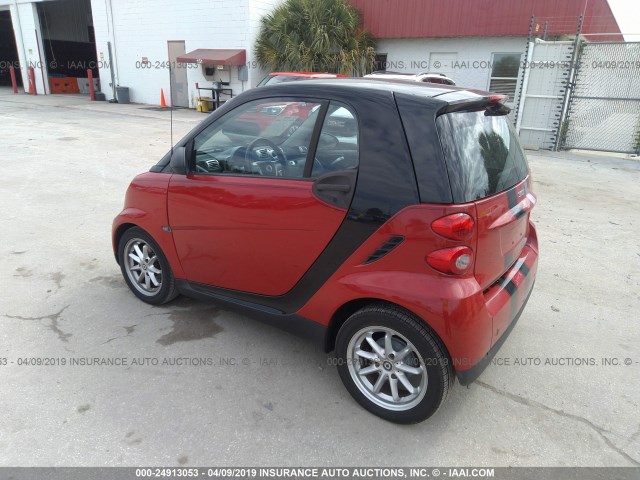 WMEEJ31X89K274744 - 2009 SMART FORTWO PURE/PASSION RED photo 3