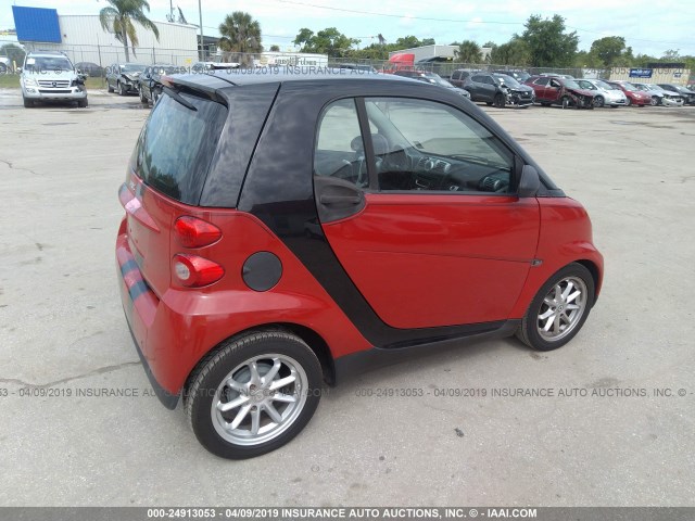WMEEJ31X89K274744 - 2009 SMART FORTWO PURE/PASSION RED photo 4