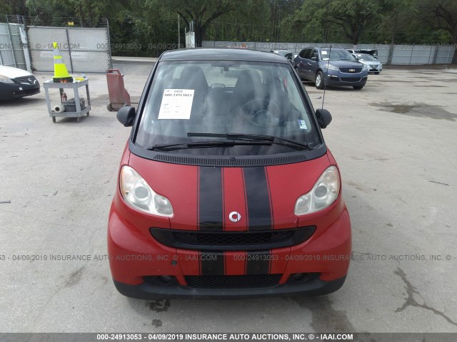 WMEEJ31X89K274744 - 2009 SMART FORTWO PURE/PASSION RED photo 6