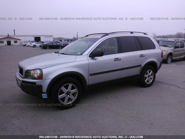 YV1CZ59H041050402 - 2004 VOLVO XC90 SILVER photo 2