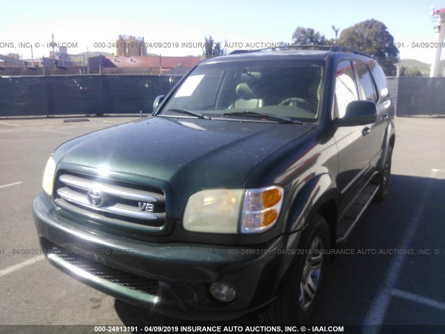 5TDZT38A34S205621 - 2004 TOYOTA SEQUOIA LIMITED GREEN photo 2