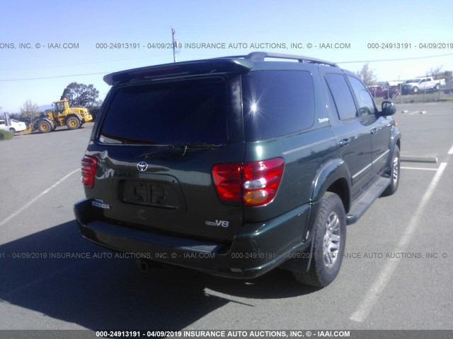 5TDZT38A34S205621 - 2004 TOYOTA SEQUOIA LIMITED GREEN photo 4