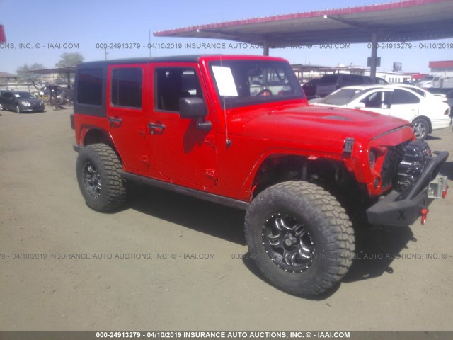 1C4BJWFG0DL660959 - 2013 JEEP WRANGLER UNLIMITE RUBICON RED photo 1