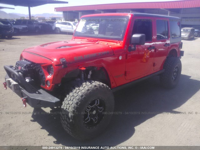 1C4BJWFG0DL660959 - 2013 JEEP WRANGLER UNLIMITE RUBICON RED photo 2