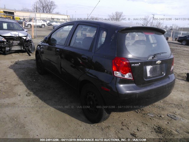 KL1TD66698B049155 - 2008 CHEVROLET AVEO LS BLACK photo 3