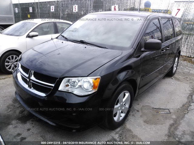 2C4RDGBG2DR533185 - 2013 DODGE GRAND CARAVAN SE BLACK photo 2