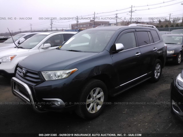 5TDZA3EH1DS038666 - 2013 TOYOTA HIGHLANDER PLUS Dark Blue photo 2