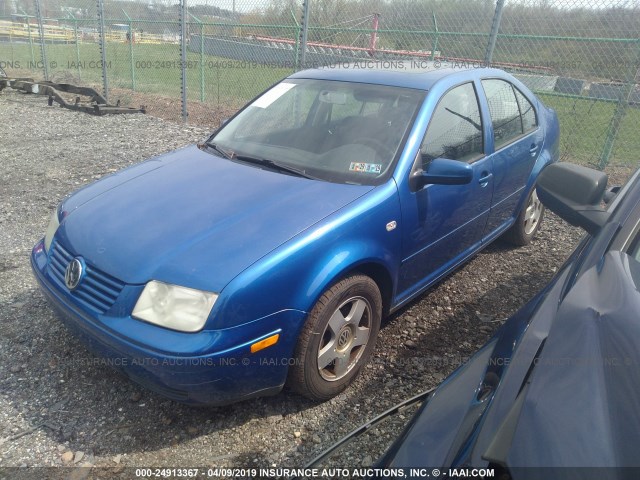 3VWSK69M11M104262 - 2001 VOLKSWAGEN JETTA GLS BLUE photo 2