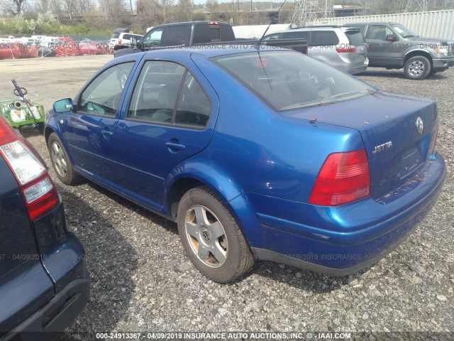 3VWSK69M11M104262 - 2001 VOLKSWAGEN JETTA GLS BLUE photo 3