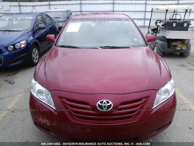 4T4BE46K79R050783 - 2009 TOYOTA CAMRY SE/LE/XLE RED photo 6