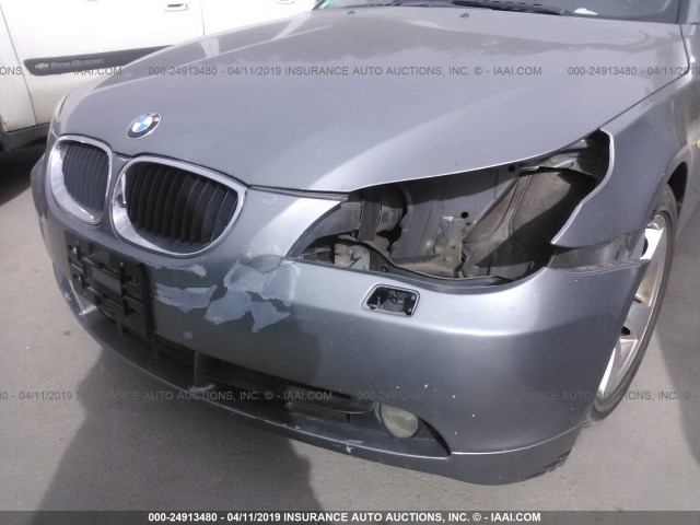 WBANA53555B861402 - 2005 BMW 525 I GRAY photo 6