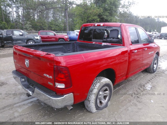 1C6RD7GP8CS109216 - 2012 DODGE RAM 1500 SLT RED photo 4