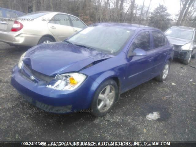 1G1AL55F767798267 - 2006 CHEVROLET COBALT LT BLUE photo 2