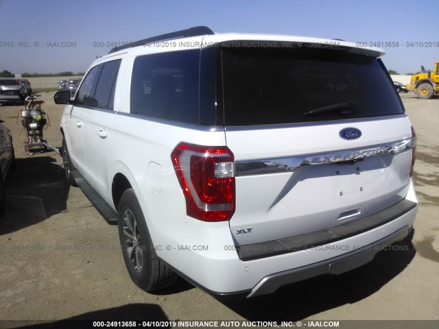 1FMJK1HT6KEA35954 - 2019 FORD EXPEDITION MAX XLT WHITE photo 3