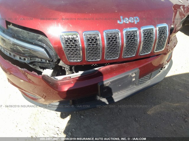 1C4PJLLB8KD184268 - 2019 JEEP CHEROKEE RED photo 6