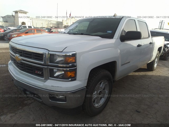 3GCUKREC5EG407737 - 2014 CHEVROLET SILVERADO K1500 LT WHITE photo 2