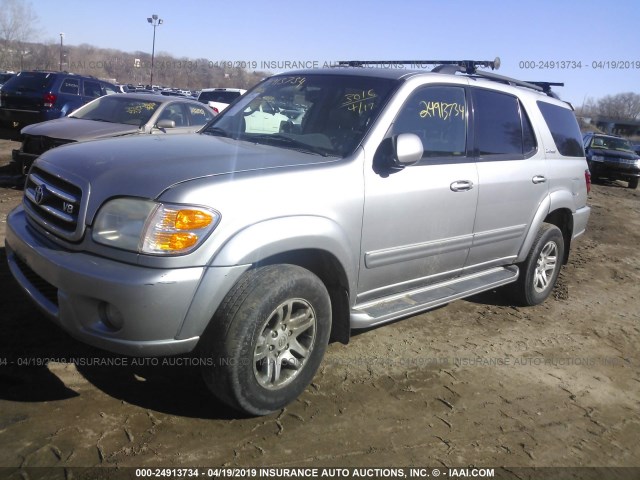 5TDBT48A74S210358 - 2004 TOYOTA SEQUOIA LIMITED GRAY photo 2