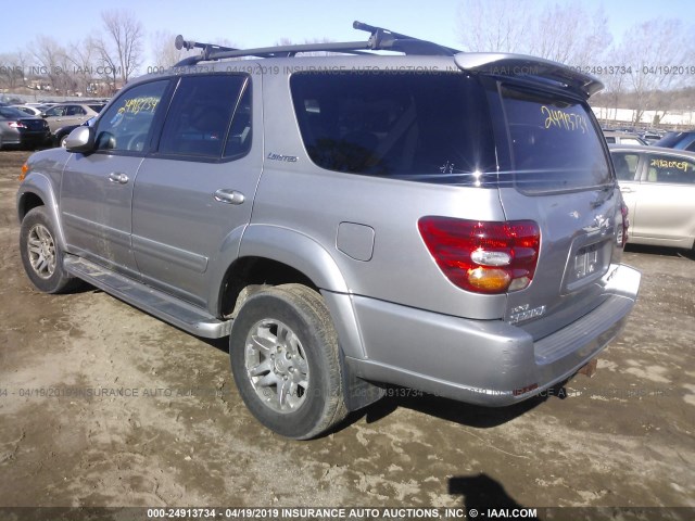 5TDBT48A74S210358 - 2004 TOYOTA SEQUOIA LIMITED GRAY photo 3