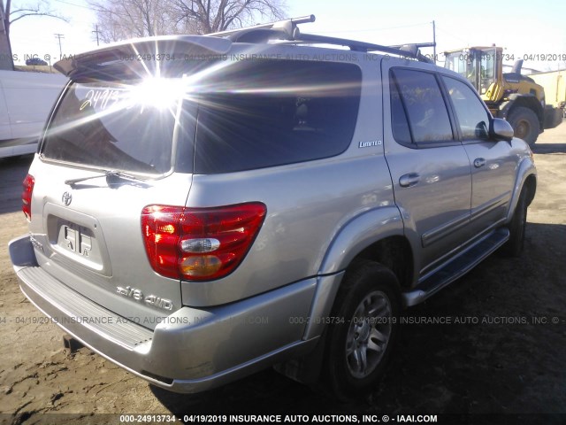 5TDBT48A74S210358 - 2004 TOYOTA SEQUOIA LIMITED GRAY photo 4
