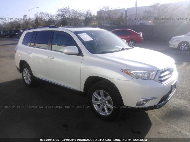 5TDZA3EH3CS025206 - 2012 TOYOTA HIGHLANDER SE WHITE photo 1