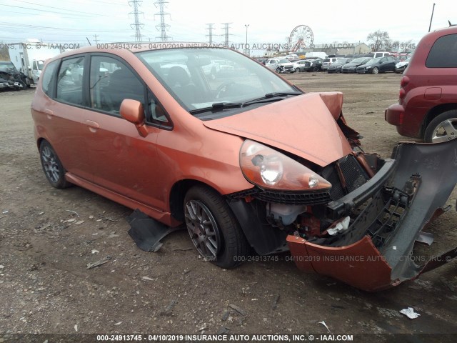 JHMGD38648S015399 - 2008 HONDA FIT SPORT ORANGE photo 1