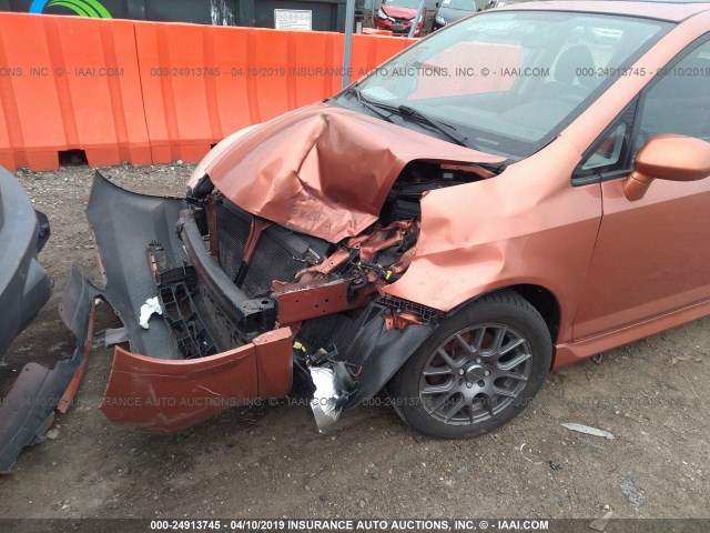 JHMGD38648S015399 - 2008 HONDA FIT SPORT ORANGE photo 6