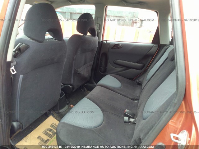 JHMGD38648S015399 - 2008 HONDA FIT SPORT ORANGE photo 8