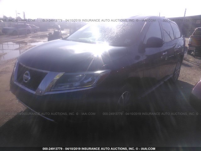 5N1AR2MNXEC668157 - 2014 NISSAN PATHFINDER S/SV/SL/PLATINUM BLUE photo 2