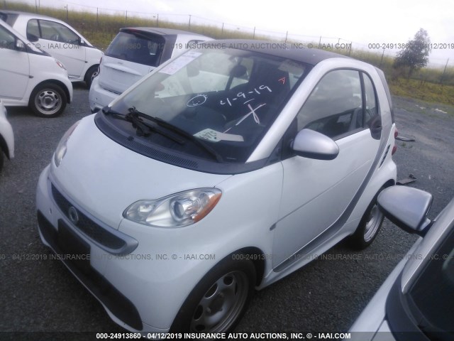 WMEEJ9AA8FK826351 - 2015 SMART FORTWO ELECTRIC WHITE photo 2