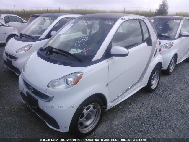 WMEEJ9AA4FK827979 - 2015 SMART FORTWO ELECTRIC WHITE photo 2